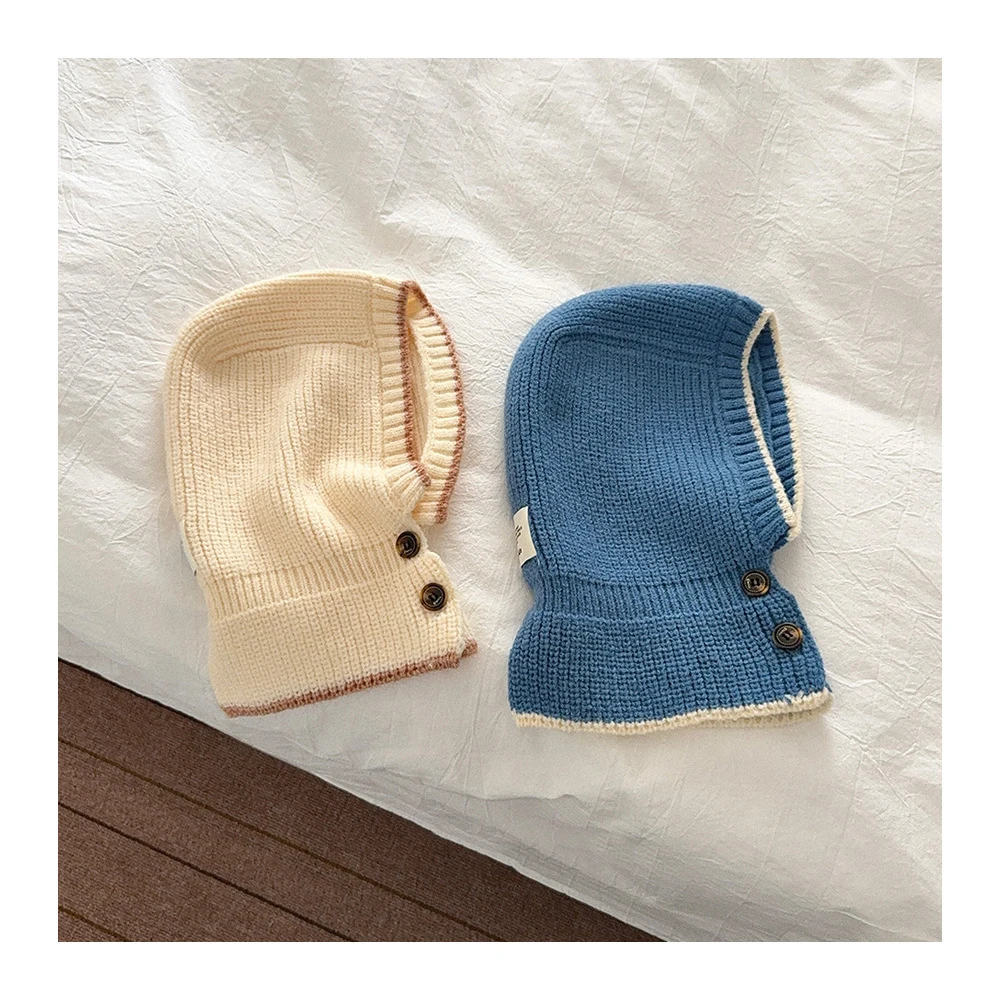 MILANCEL nuevo gorro de punto de invierno para niños 2-6T bufanda de bloqueo de Color y gorro de una sola pieza gorro cálido para niñas - imagen 4