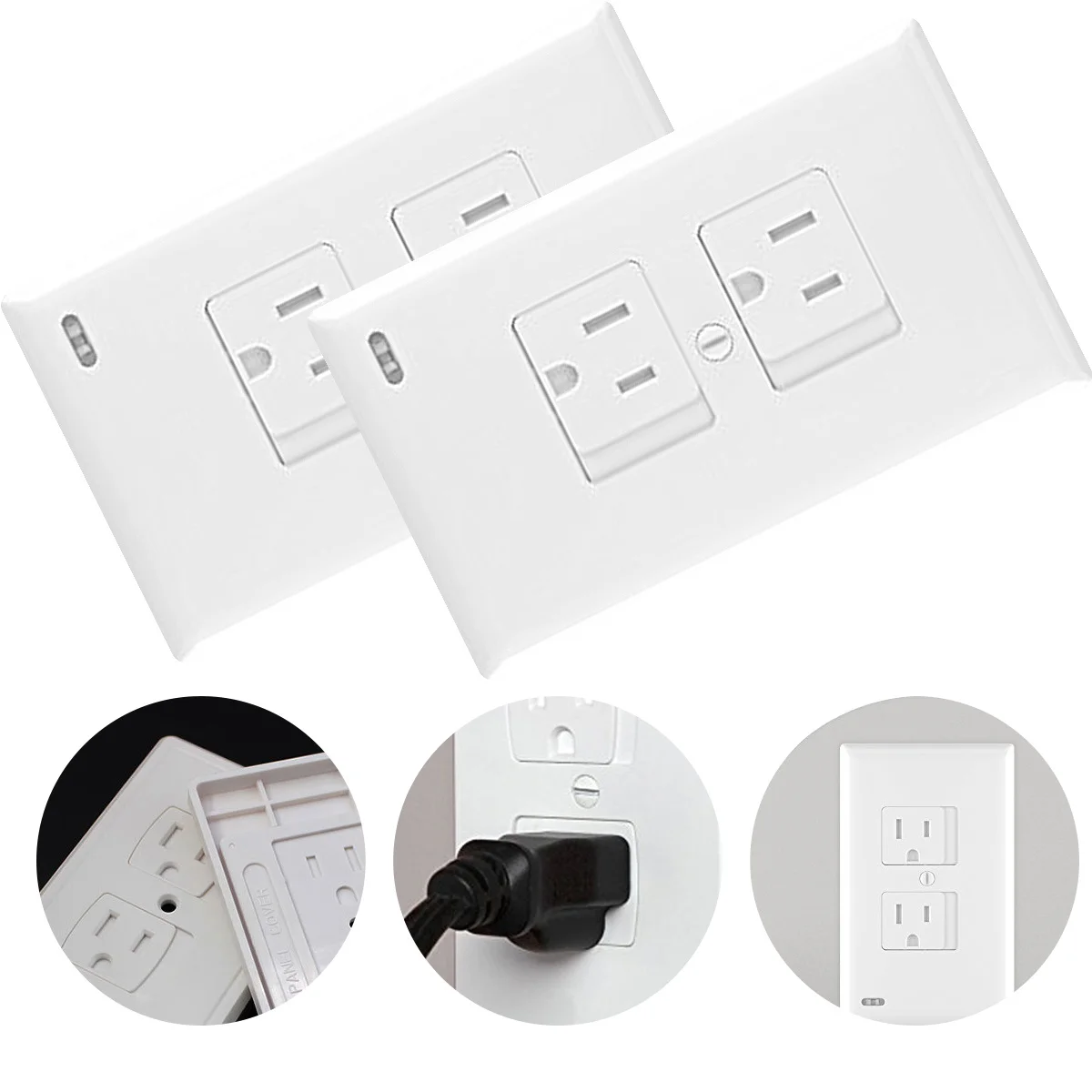 Cubiertas de enchufe de pared a prueba de niños, cubiertas de salida de seguridad para bebés, protección de salida eléctrica para salas de estar, 3 uds. - imagen 5