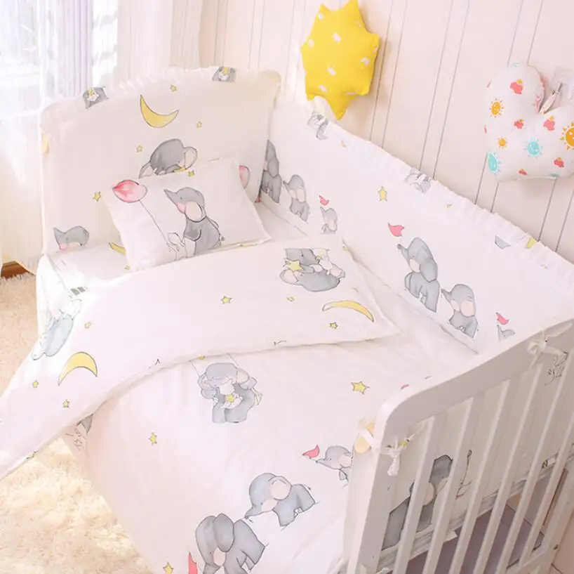 Juego de cama de algodón para bebé – Edredón, parachoques y almohada - imagen 2