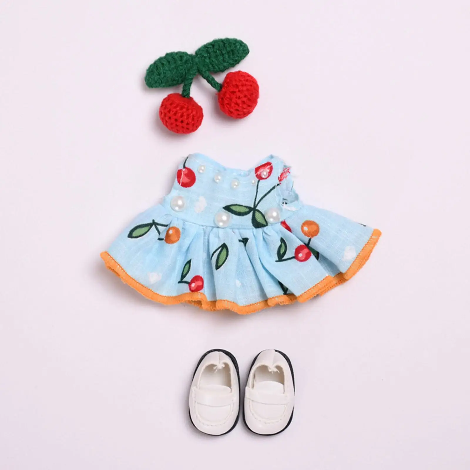 Mini 15cm 6inch Doll Clothes Dress,Easy to Wear,with Hair Accessory,DIY Supplies Girls Gift Fashion Doll Accessories Clothing