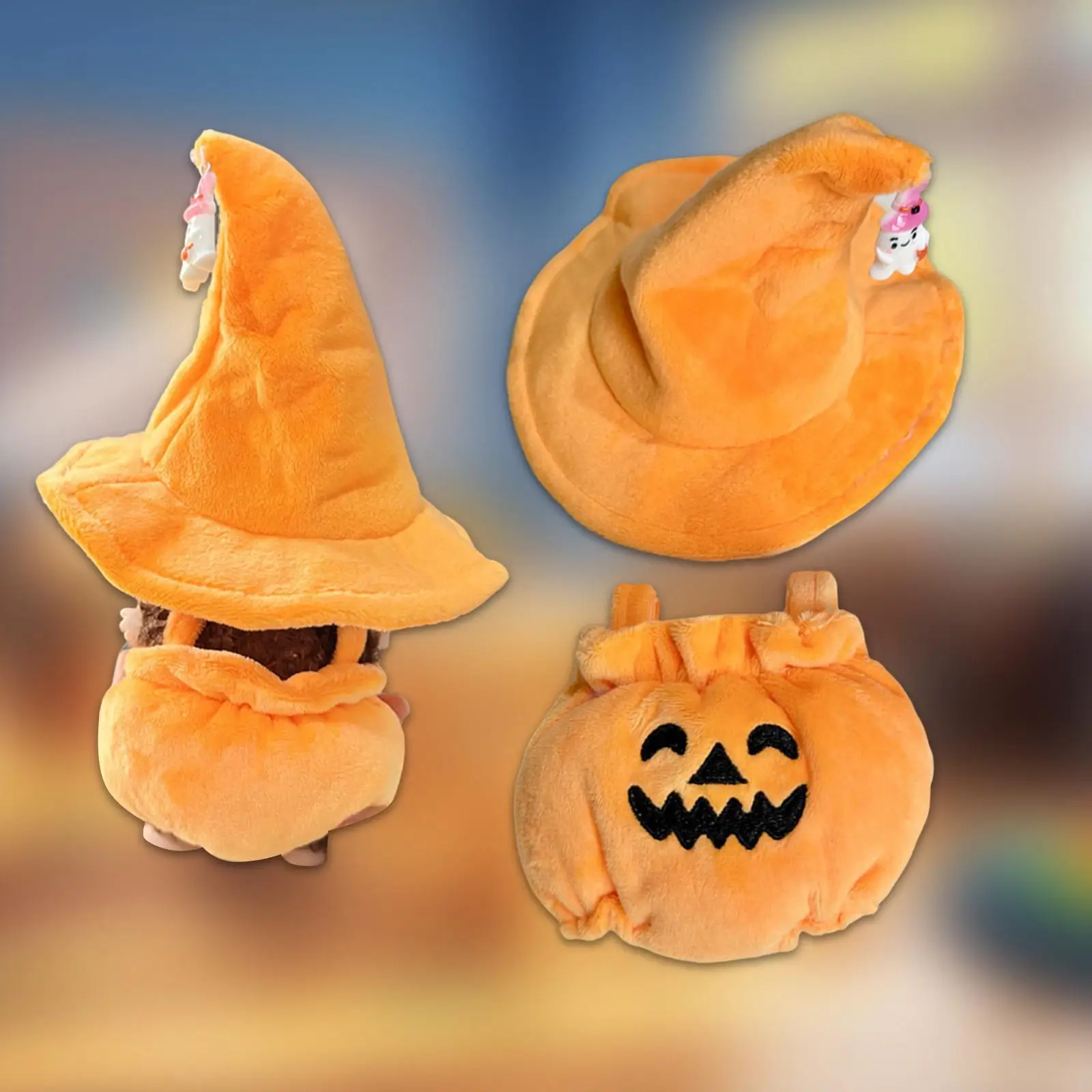 Ropa de muñeca de peluche para 15cm 17cm, lindos disfraces de calabaza de Halloween, ropa de animales de peluche elegante, ropa cómoda para muñecas - imagen 2