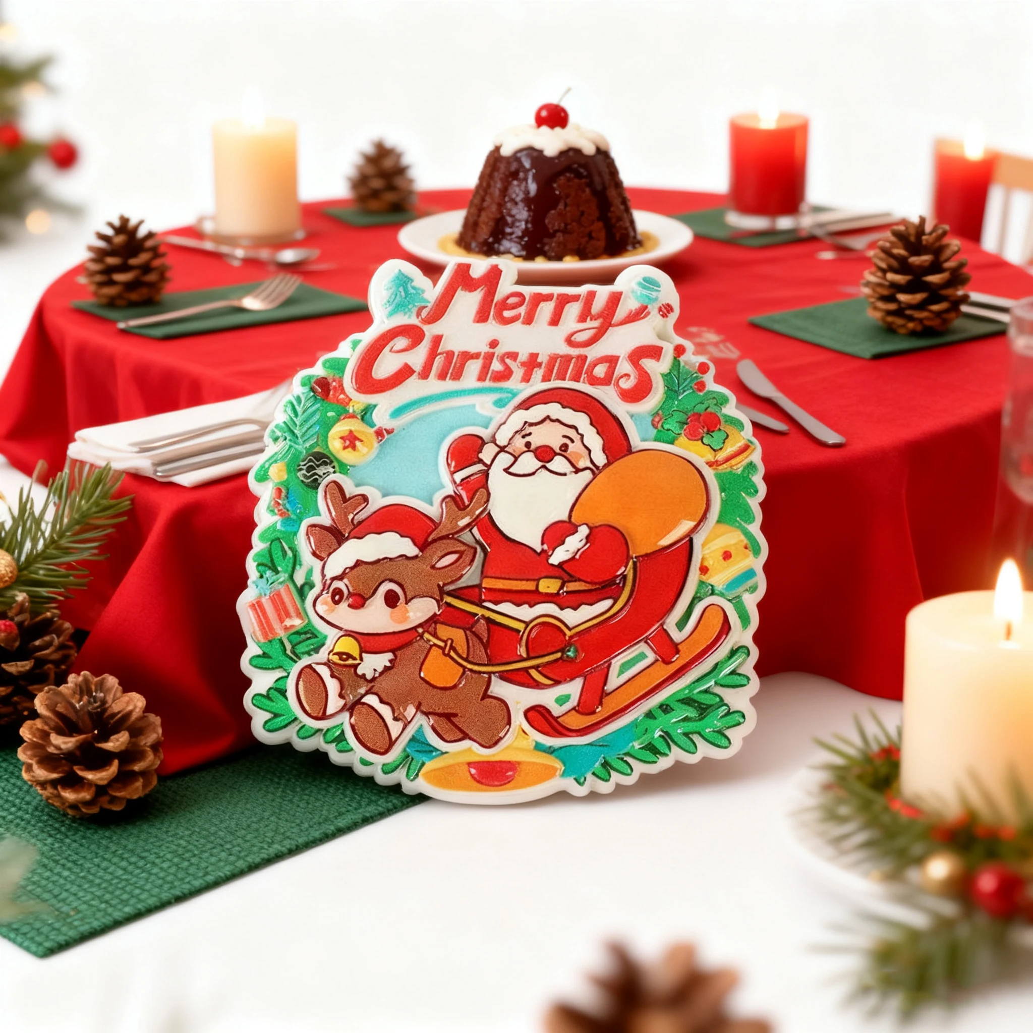 1/2/4 Uds. Decoraciones navideñas-pegatinas para refrigerador-pegatinas magnéticas de resina-pegatinas magnéticas creativas para puerta-percha de puerta - imagen 4