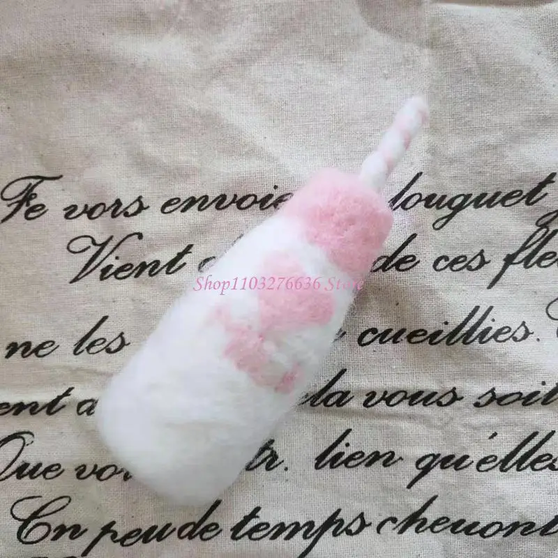 Accesorios foto recién nacido DIY fieltro lana botella leche bebé - imagen 3