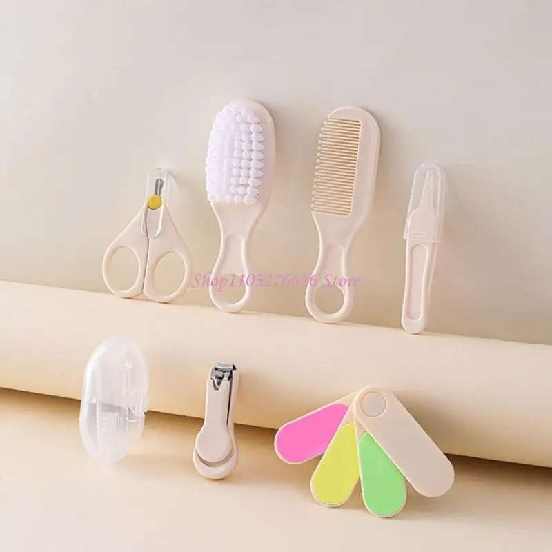 R6FD Baby Grooming Set esencial 7 piezas Pele Peine para cuidado infantil seguro y suave - imagen 3