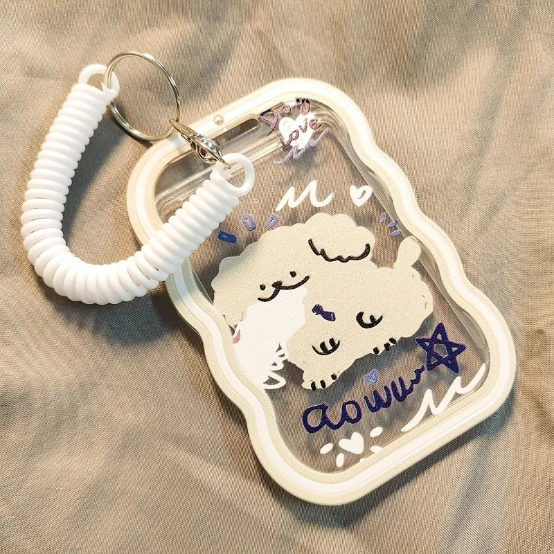 Portatarjetas de fotos Kawaii para gato, fundas protectoras para sesión fotográfica de ídolo de 3 pulgadas, colgante, tarjeta de comida, tarjeta de autobús, 1 ud. - imagen 3