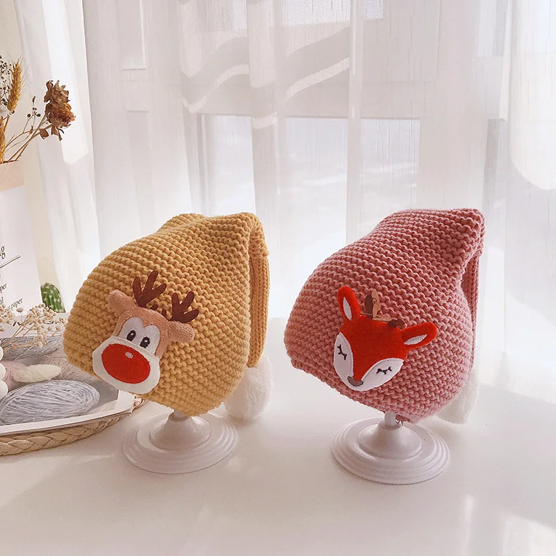 Gorro de Navidad bebé punto con dibujos alegres para niño y niña 1-4 años - imagen 4