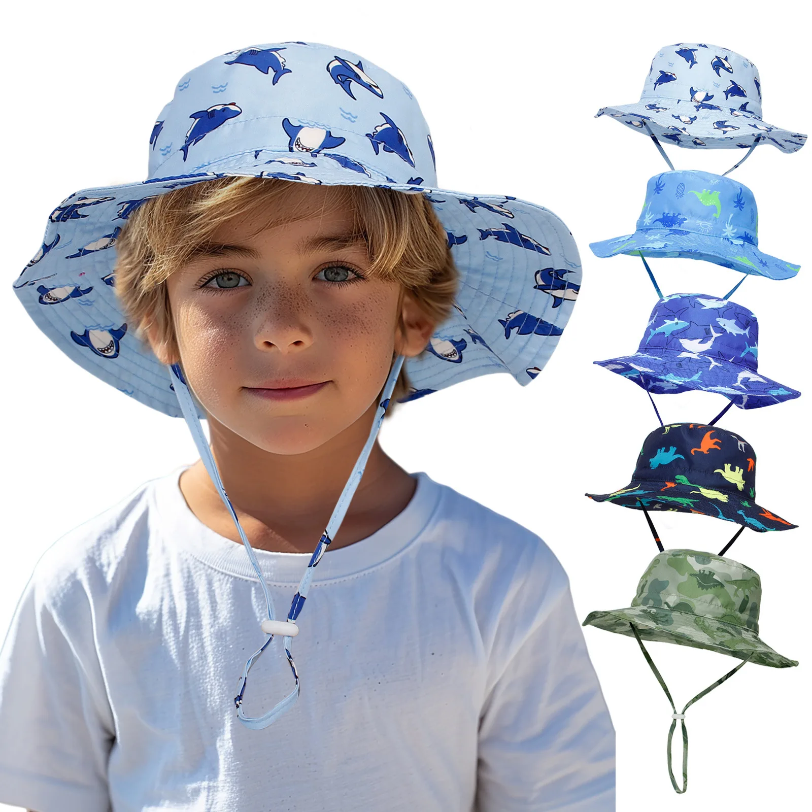 Lindo sombrero de sol de dibujos animados para bebés, niños y niñas, sombrero de playa transpirable de secado rápido, protección solar para niños, sombrero de pescador ajustable
