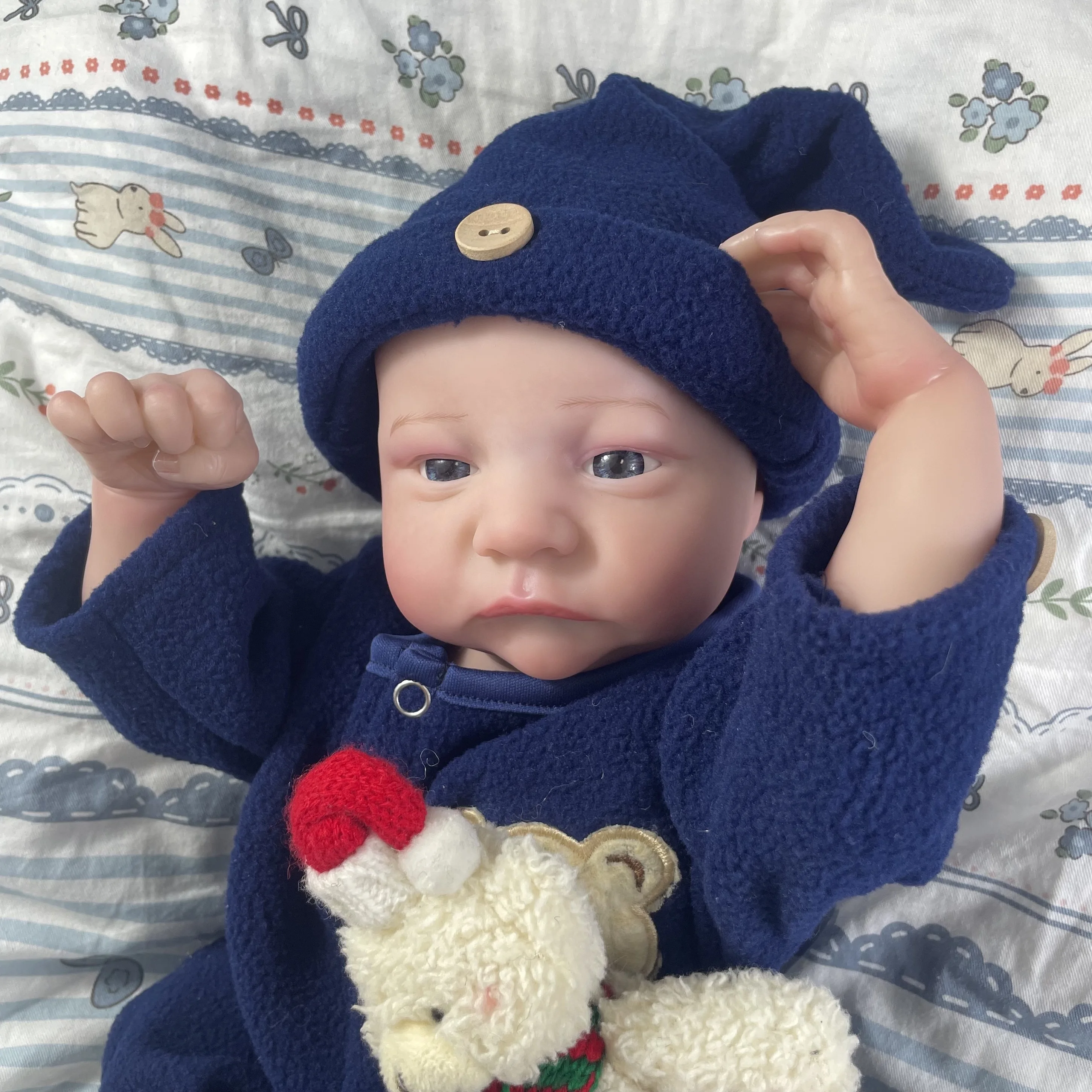 Muñecas de bebé Reborn de 17 pulgadas con acabado Levi awakse, vinilo de silicona realista, piel 3D para recién nacido, venas visibles, Juguetes DIY, regalo de Navidad - imagen 4