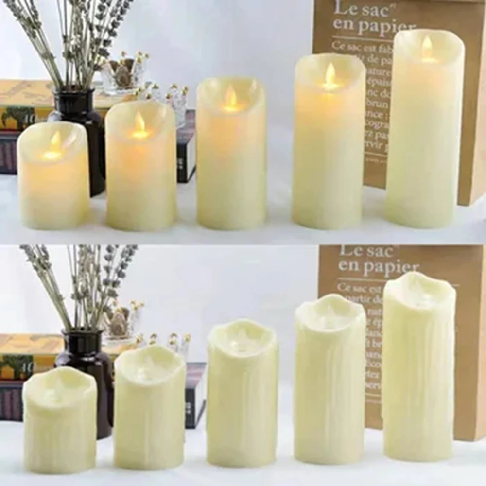 3 unids/set de velas LED sin llama, luz parpadeante con Control remoto para Navidad, Festival, boda, decoración de fiesta en casa, iluminación - imagen 3