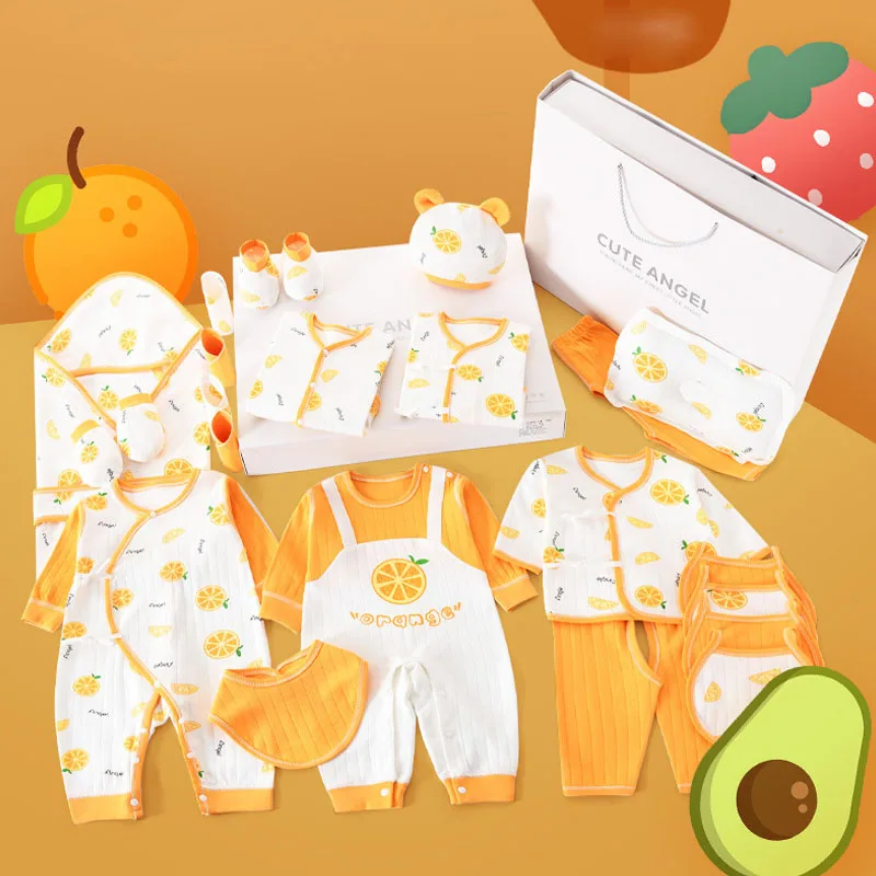 24/26 Uds. Ropa para bebé recién nacido, ropa 100% de algodón para niños, traje estampado Unisex, conjunto de ropa de frutas para niños y niñas sin caja - imagen 2