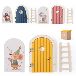 Mini decoración de puerta con elfo animado para casa de muñecas