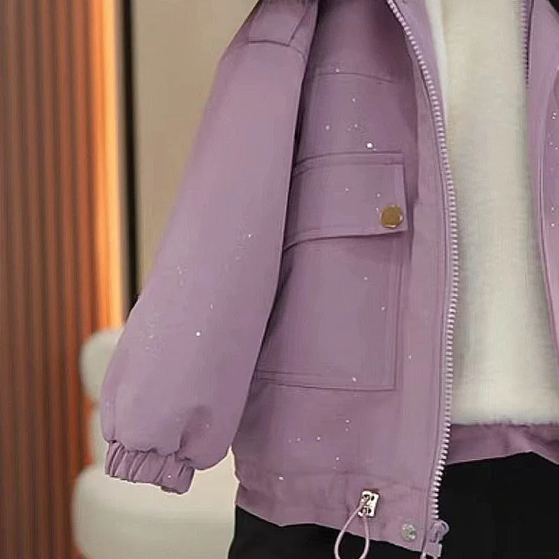 Parka de terciopelo para niña – Abrigo infantil cálido de invierno - imagen 5