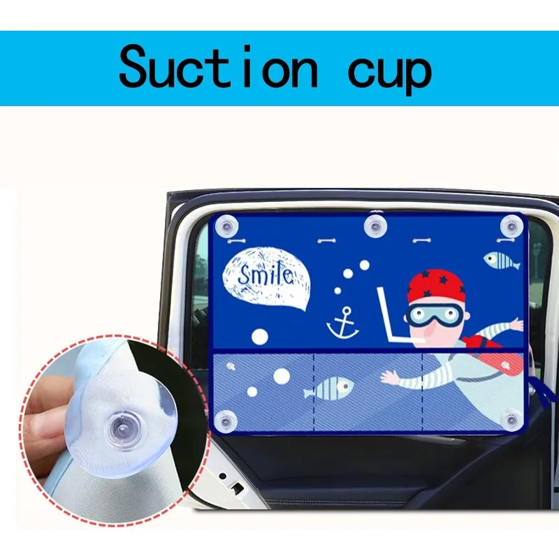 Parasoles para ventana de coche, cubierta para parasol, ventanas laterales, privacidad, lindos animales, dinosaurios, cortina de dibujos animados, bloqueador solar, Compatible con coche SUV - imagen 5