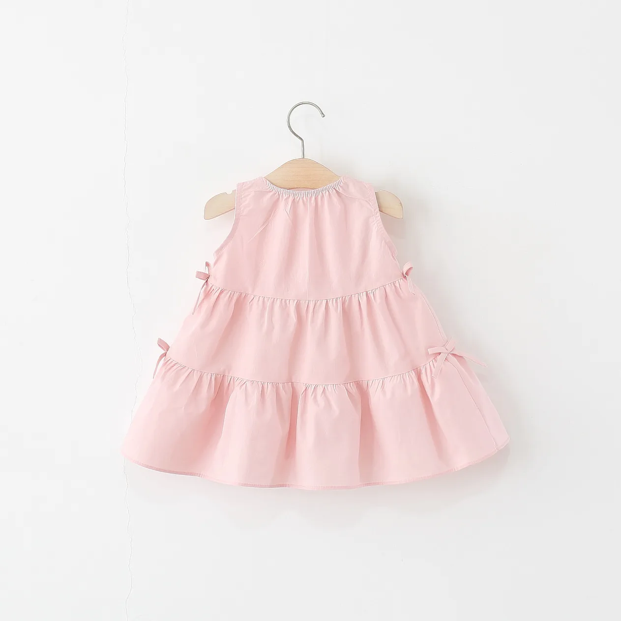 Vestidos de verano para niño niña, bonito vestido coreano de algodón sin mangas con lazo para cumpleaños de bebé, vestido de princesa pequeña, ropa de Boutique para niños B057 - imagen 3