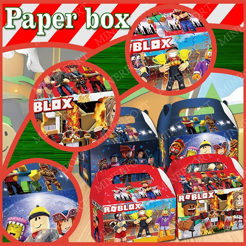 Roblox Boy Paper Box Combination Theme Game Peripheral Characters Thanks Candy Goodie Gift Bag Baby Shower for Birthday Party - imagen 4