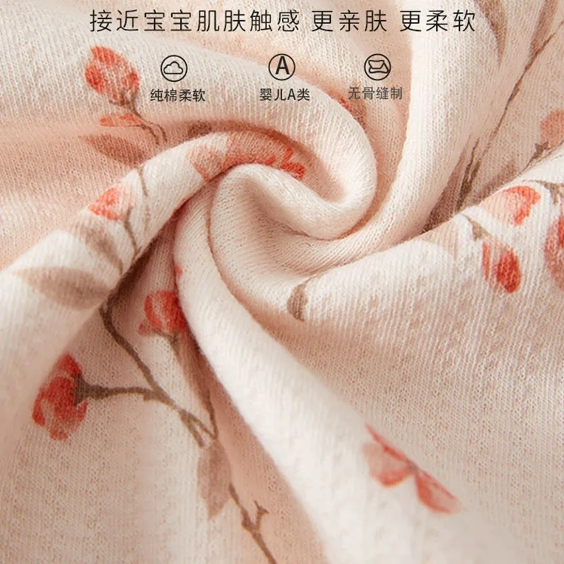 Ropa de primavera y otoño para niña, peleles de algodón de manga larga con flores bonitas a la moda de estilo chino, monos, artículos para recién nacidos B019 - imagen 5