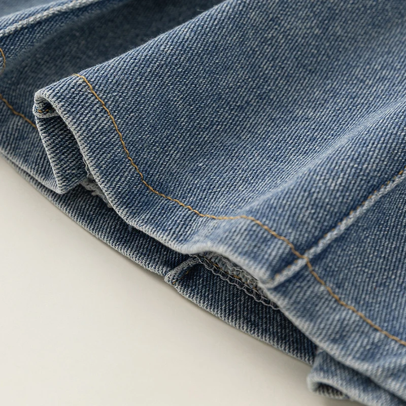 Vestido de verano para niño niña, ropa coreana para niño, moda vaquera sin mangas, cinturón de solapa, vestidos para bebé, ropa de Boutique para niño B275 - imagen 4