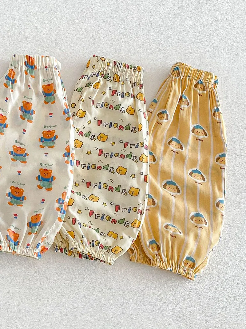 Pantalones niño verano con estampado de osos y protección antimosquitos - imagen 2