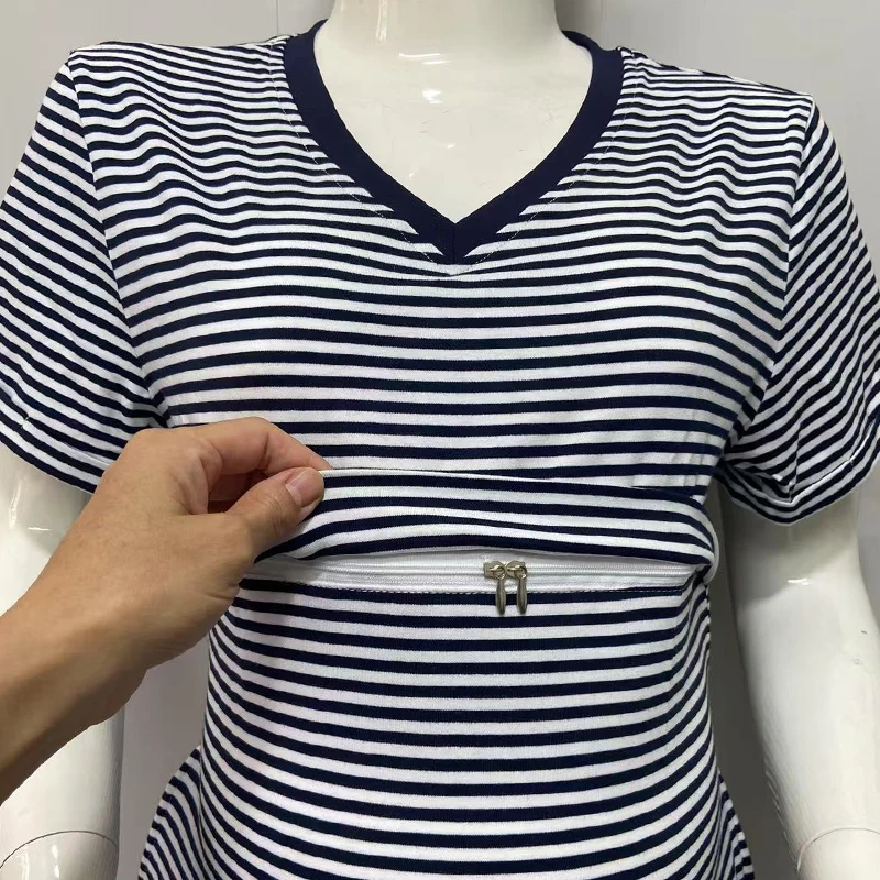 Vestido de maternidad talla grande – Manga corta cuello en V holgado - imagen 2