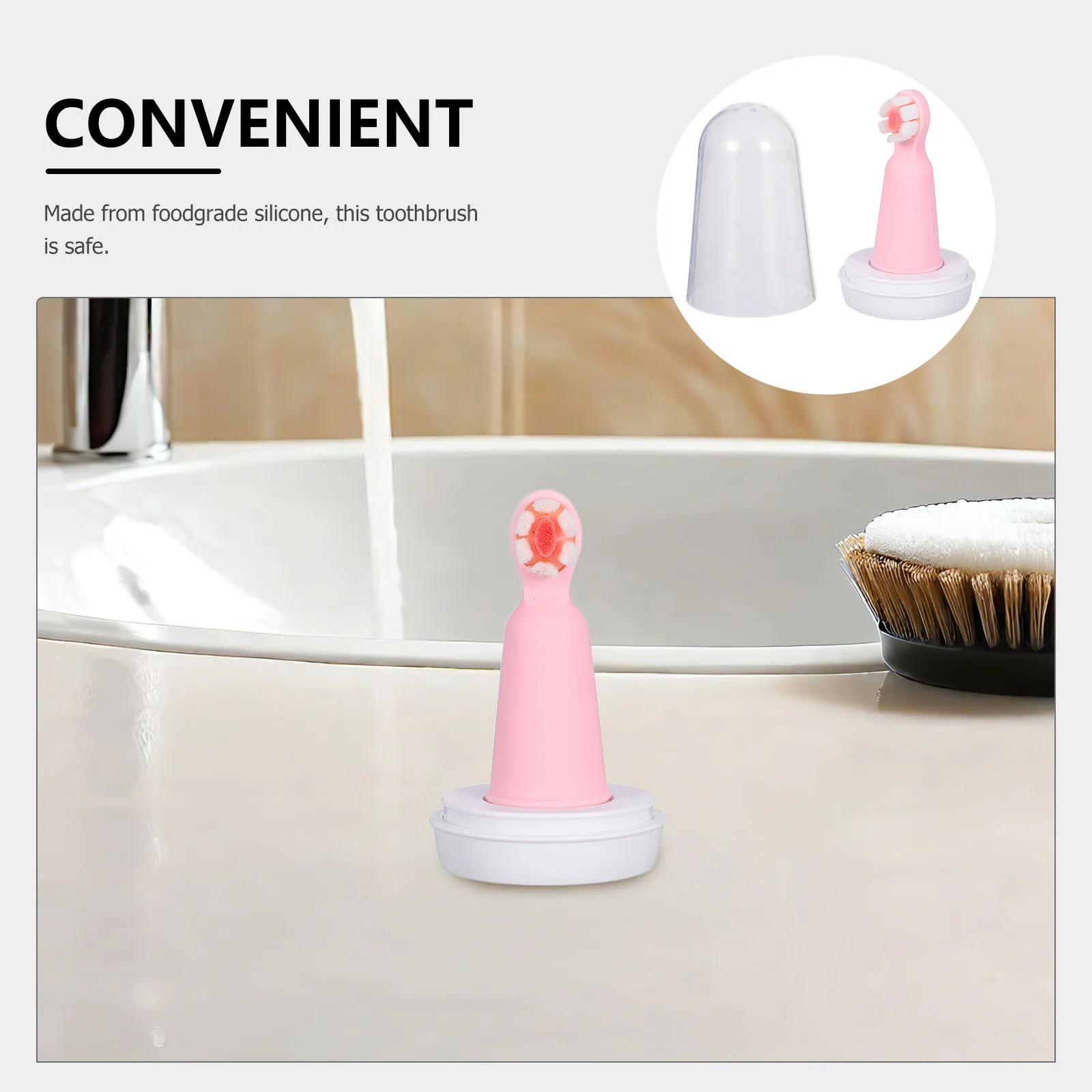 Cepillo de dientes de silicona para bebé, cepillo de dientes de tres lados de 0 a 1 años, cerdas suaves, limpiador Oral infantil, cepillo de dientes de tres caras - imagen 2