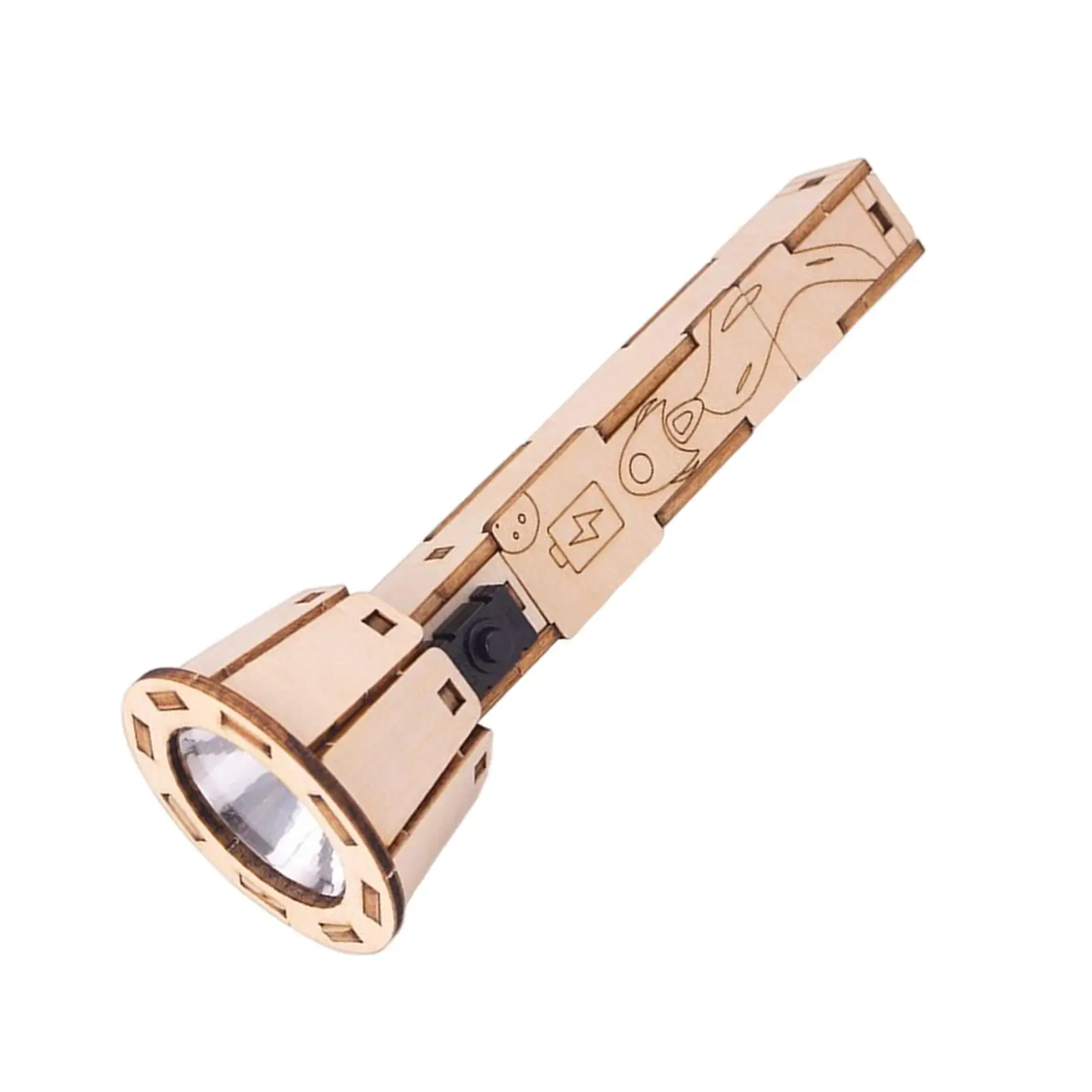 DIY Wooden Flashlight Model DIY Flashlight Puzzle Set Stem Toys DIY Wooden