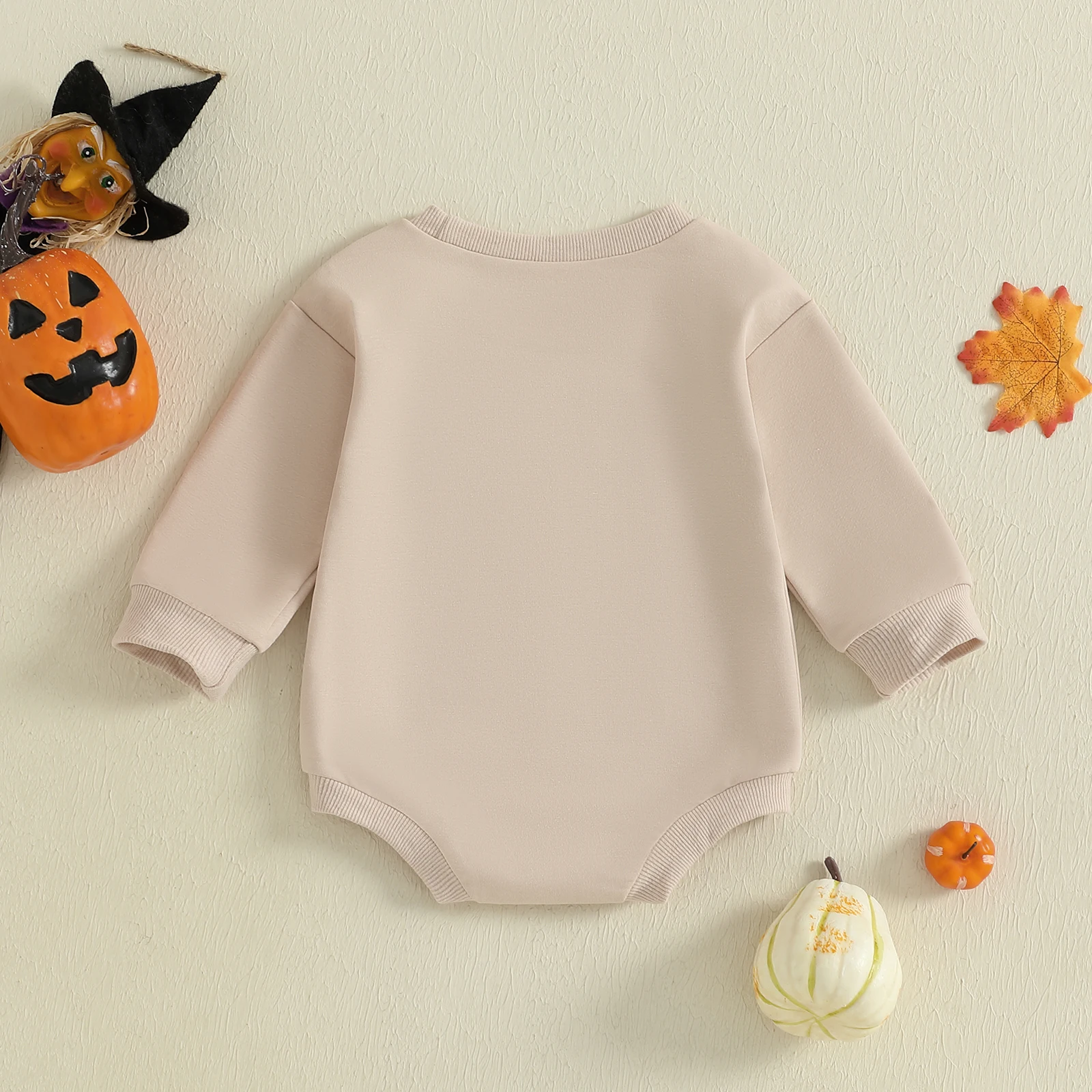 Pelele de Halloween para bebé de 0 a 18 meses, pelele de manga larga con cuello redondo y estampado de gato negro, mono de otoño para recién nacido - imagen 3