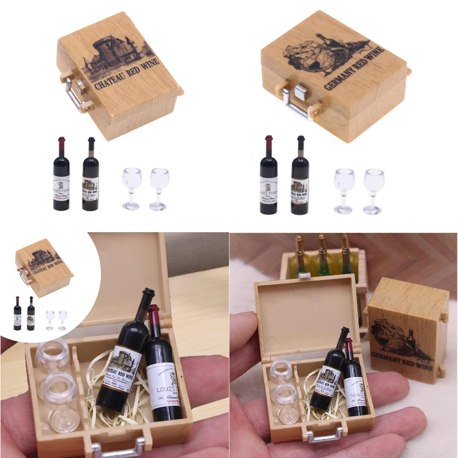 Miniature Wine Bottles Mini Goblets Drink Cups Model Dollhouse Decorations Miniature Wine Bottles Mini Goblets Drink Cups Model Dollhouse Decorations