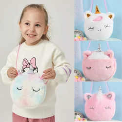 Bolso bandolera infantil con estampado de unicornio para niños y niñas