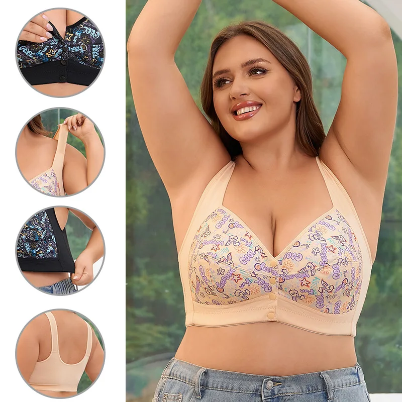 Copa A-G, sujetadores de maternidad de verano, chaleco con estampado Floral, talla grande europea americana, sin hebilla frontal de acero, sujetadores de lactancia