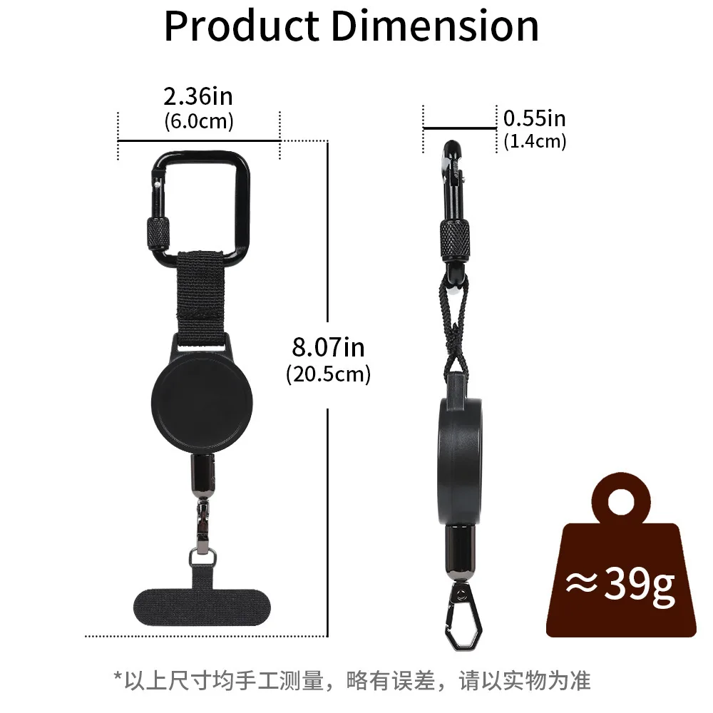 Soporte retráctil antirrobo para teléfono, correa de cordón de seguridad con mosquetón, arnés anticaída para senderismo, ciclismo y escalada - imagen 3