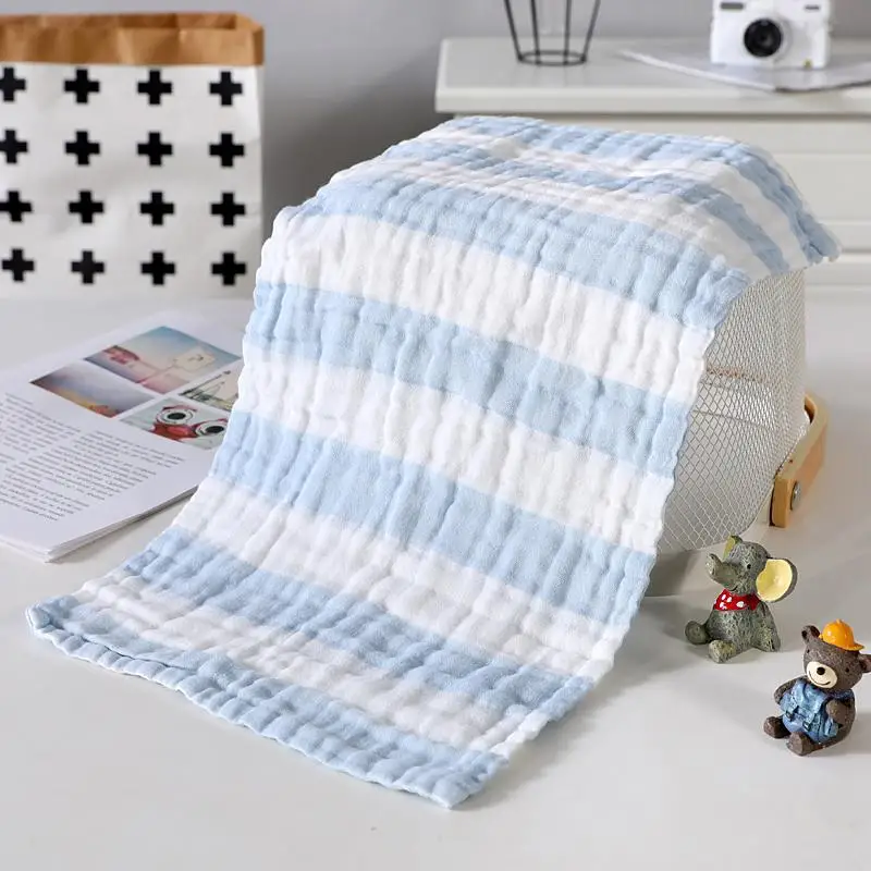 Juego de toallas para bebé, 4 unidades, 25x50cm, algodón suave, gasa para niños, Toalla de baño para la cara, 6 capas, cuadrados de muselina, gasa, paño para eructar, artículos para bebé recién nacido - imagen 3