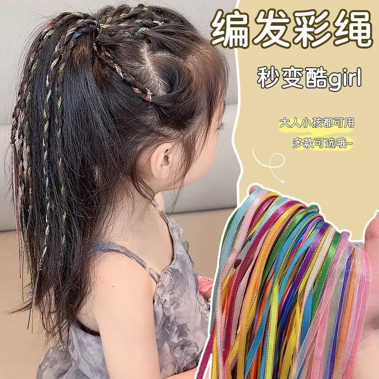 10 Uds. Trenzas Afro coloridas de 80CM para niñas DIY estilo de cola de caballo hebras de cuerda suave accesorios para extensiones de cabello de mujer - imagen 3