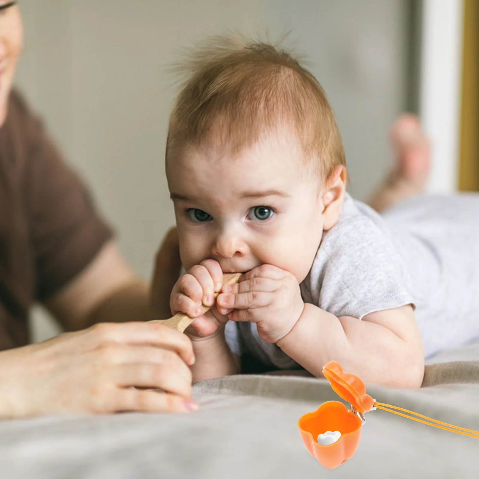 Caja de almacenamiento de 20 piezas para bebé, diseño de oso bonito, collar de plástico para niños, estuche de recuerdo de dientes para niños, collar de plástico - imagen 2