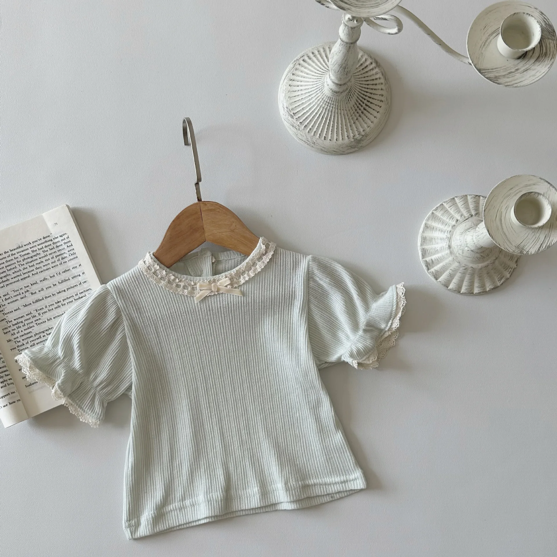 Nueva camiseta de verano para niña recién nacida, ropa para niñas pequeñas, jersey de algodón de manga corta para bebés, Tops - imagen 3