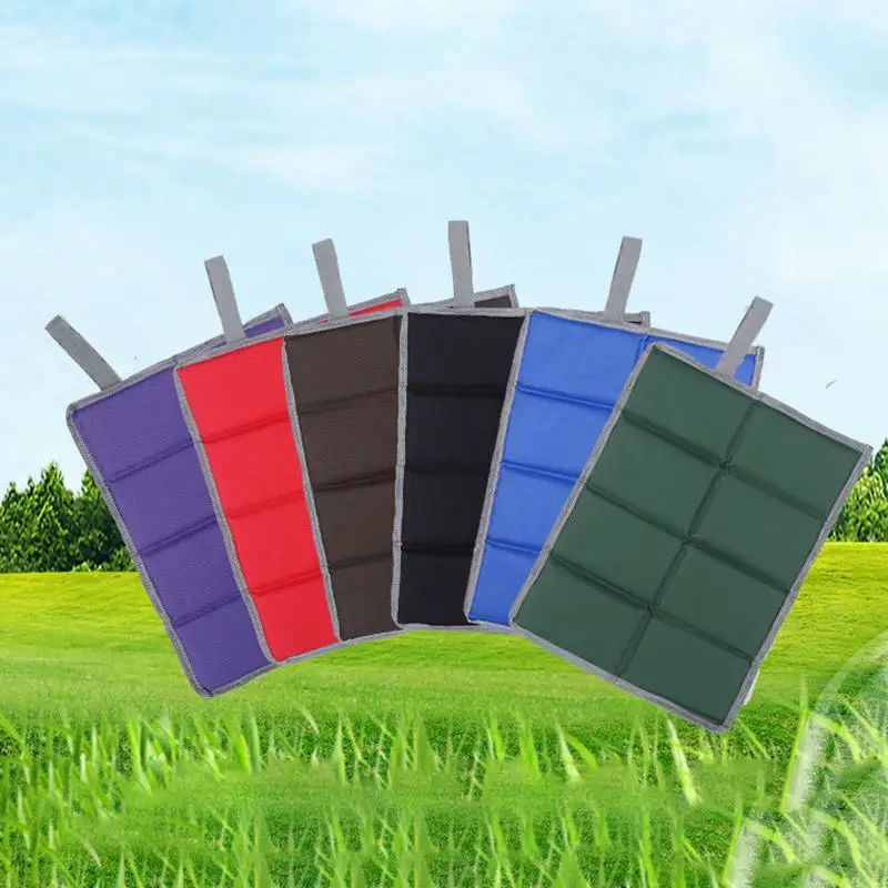 Cojín de asiento plegable para exteriores, estera de viaje, almohadilla de asiento portátil a prueba de humedad para Picnic, tela Oxford duradera y práctica