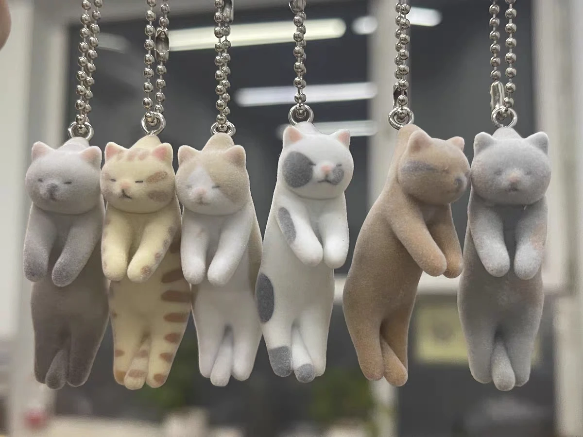 Qualia cápsula de juguete Tsumada Neko 3 mascota lindo Buchi óxido exótico pelo corto Somali tonkinese esponjoso flocado pellizco gato bola cadena - imagen 2