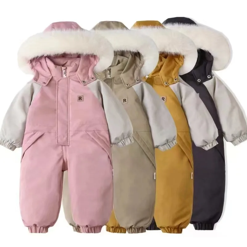 Combinaison de Ski d'hiver pour bébé, combinaison épaisse pour bébé, nouvelle mode, ensemble de vêtements pour enfants, imperméable, combinaison de neige chaude pour garçons et filles