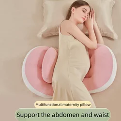Almohada para mujer embarazada, almohada lateral para la cintura para apoyar el vientre, almohada lateral para dormir durante el embarazo, almohada para el vientre en forma de U