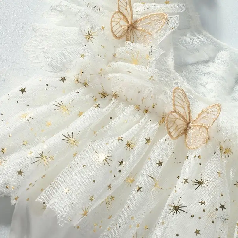 D7YD-body fotogénico encaje con mariposa, diadema para fotografía infantil, traje sesión fotos poliéster para recién - imagen 3