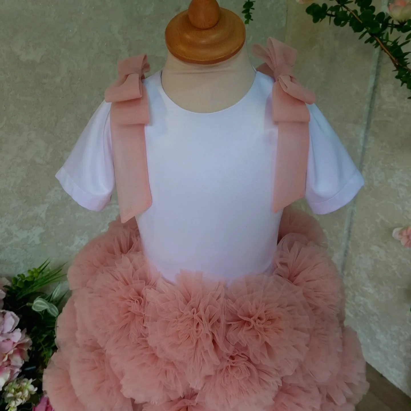 Vestido tutú de pastel con gradas para niñas pequeñas, elegante vestido de tul para actuaciones de piano y eventos formales, vestido de flores para niñas para niños - imagen 5