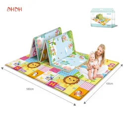 Alfombra de juego para bebés plegable y doble cara educativa