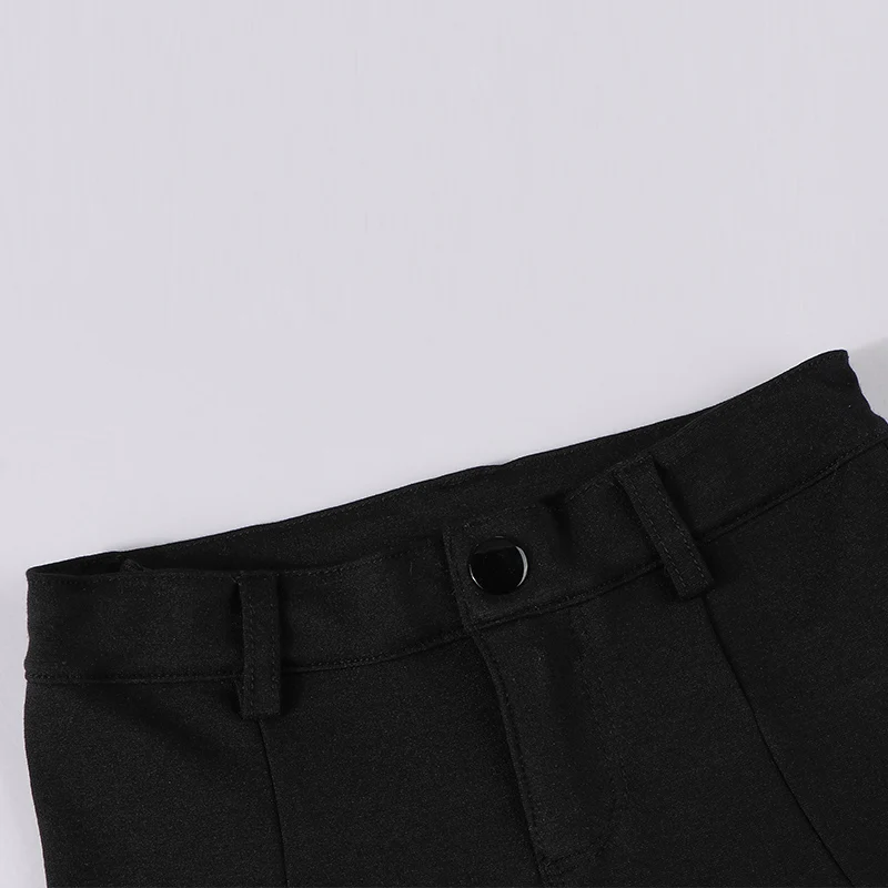 Pantalones cortos de alta elasticidad para niños, ropa suave con abertura frontal y cremallera, color negro, para verano y primavera - imagen 5