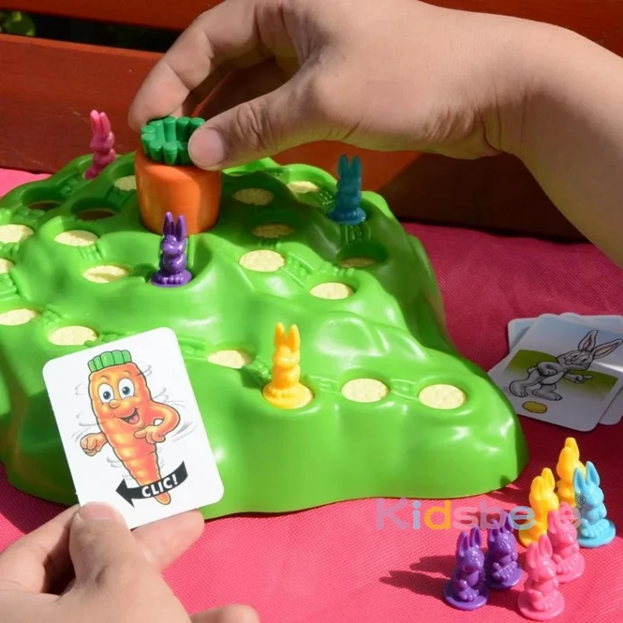 Juego de mesa para niños de 2 a 4 jugadores, divertido juego de trampa de conejo, conejo de juguete, carrera de campo traviesa - imagen 5