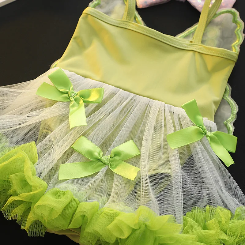 Vestido de baño para niñas con alas y lazo – Malla una pieza verano - imagen 3