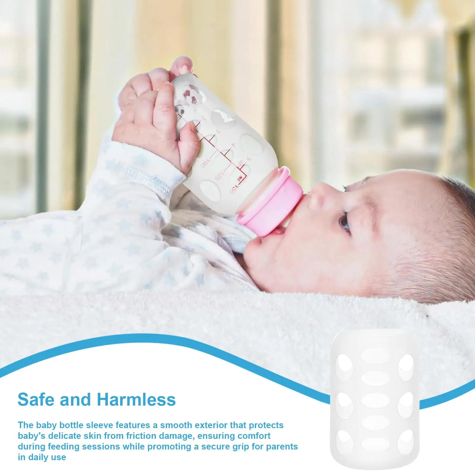 Cubiertas de botellas de vidrio, Protector de cubierta de botella para guardería, alimentación de vidrio antirotura para viajes, cochecito al aire libre, parque, coche, caminar a casa - imagen 3