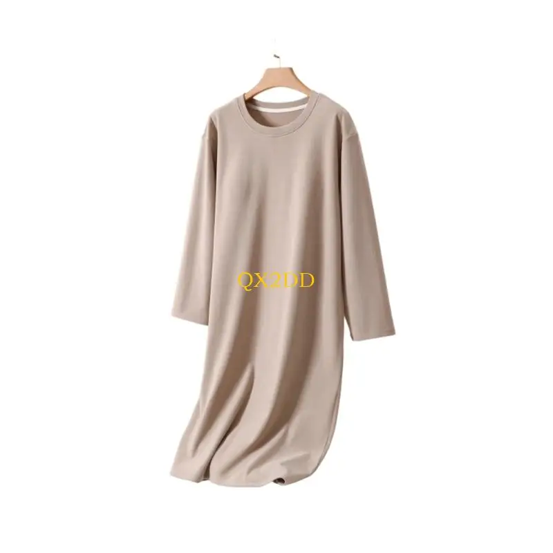 Ropa dormir elástica suave terciopelo QX2D para mujeres embarazadas ropa dormir cómoda invierno