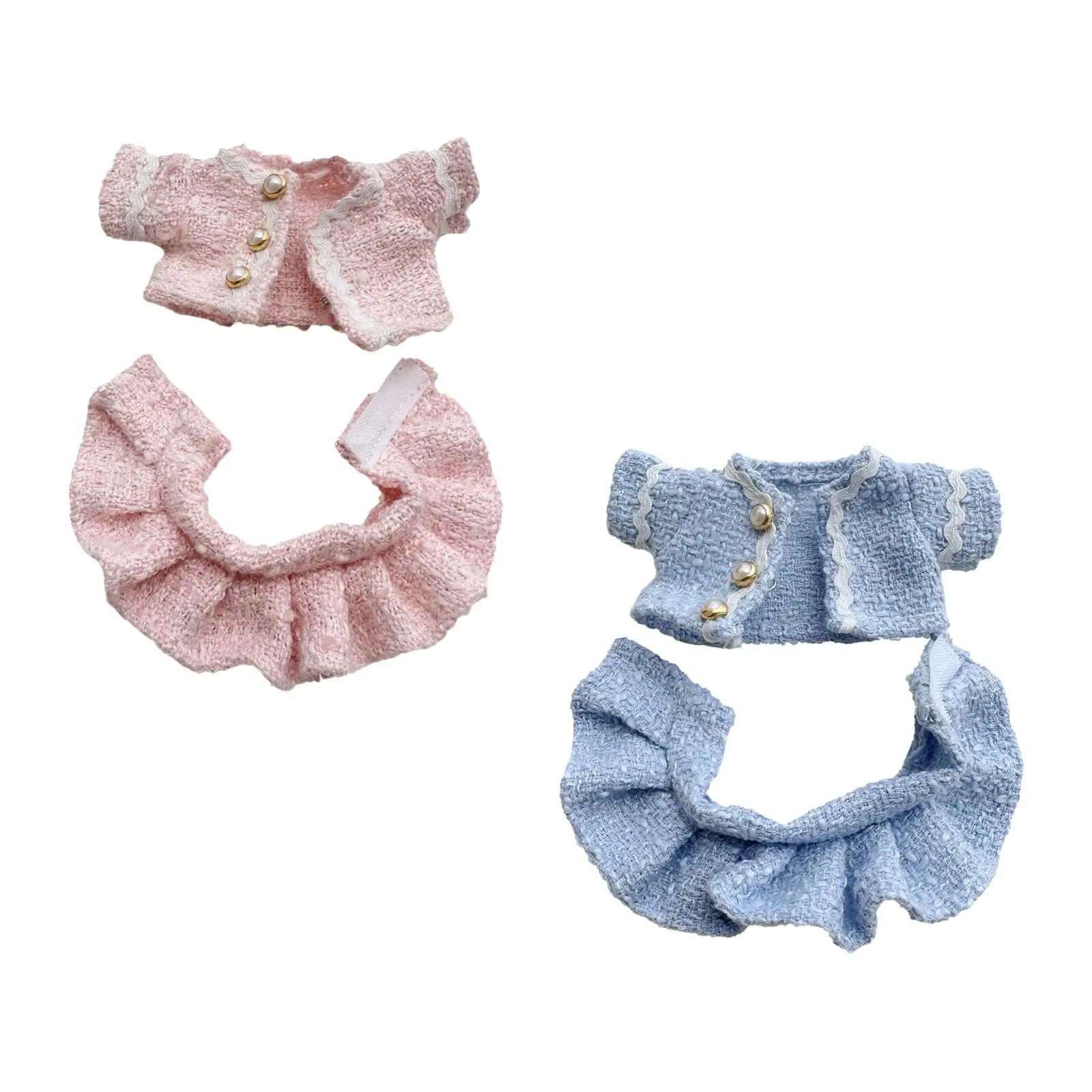Doll Clothes Set Stylish Soft Girl Doll Pretend Play Doll Outifits DIY Doll Costumes for Collectible Pendant Doll Plush Doll