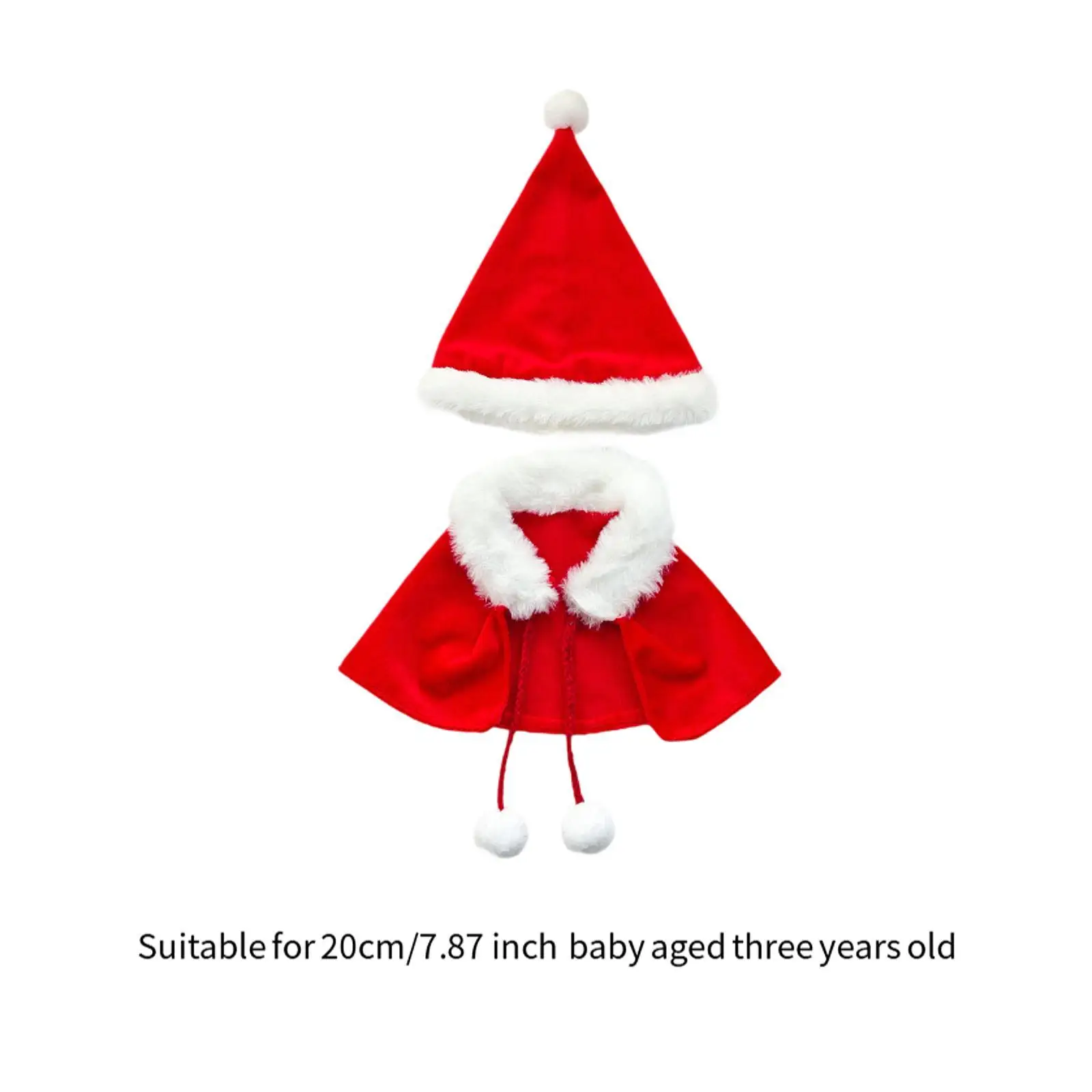 2Pcs Fashion Dolls Xmas Cloak and Hat Miniature Clothes Accessories Costume for