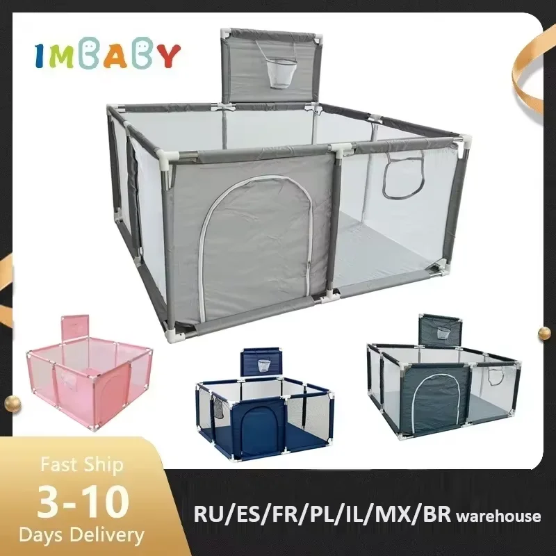 IMBABY 128*128cm Baby Playpens Home Baby Playground Square Foam Children's Park Security Fence Safety Barrier for Baby - imagen 5