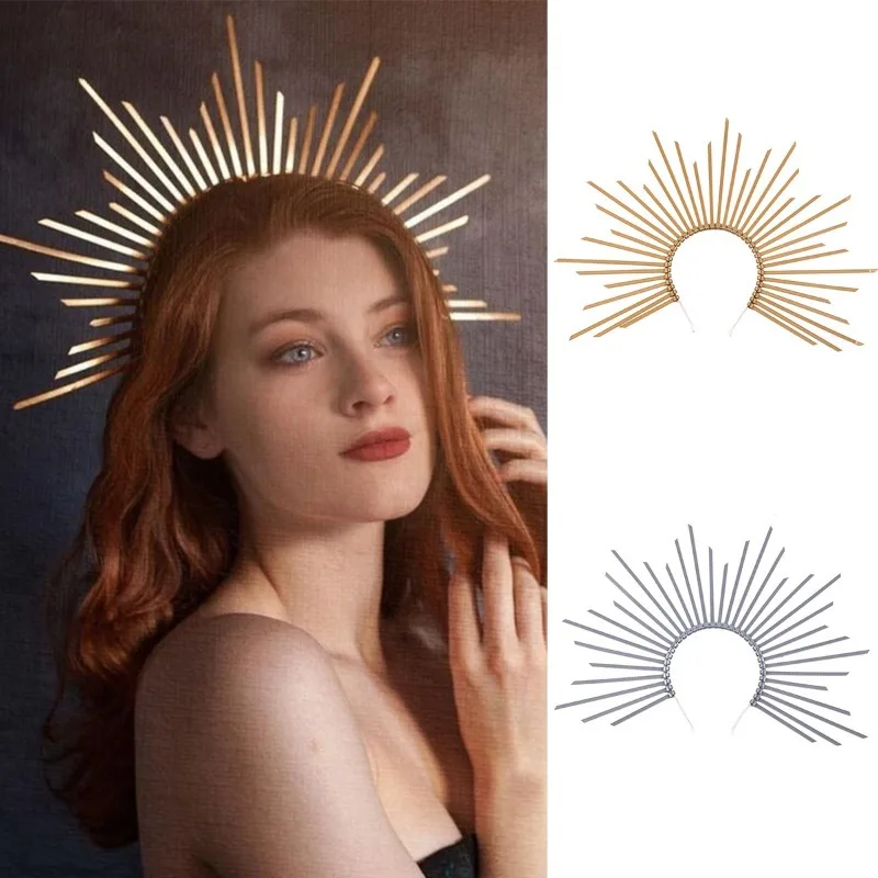 Star Queen Aureola diadema estrellas brillantes gótica Halloween - imagen 2